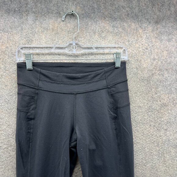 Lululemon Leggings Women 8 Black Gather and Crow Crop Ruched Hem Yoga Pants - Picture 7 of 9